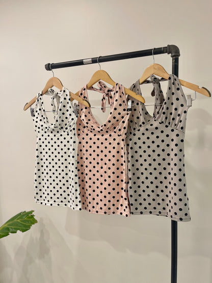 MILA Polkadot halter top
