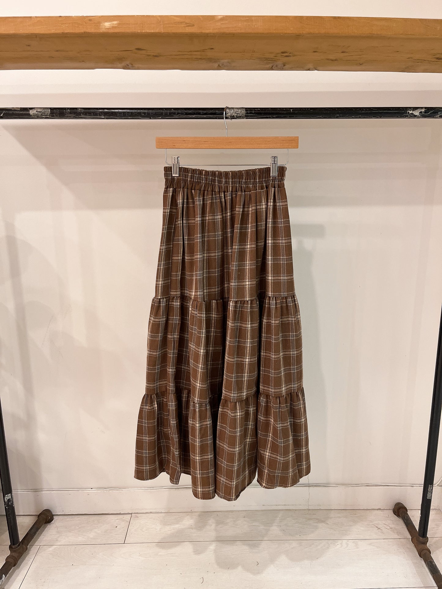 PASHA Plaid maxi skirt