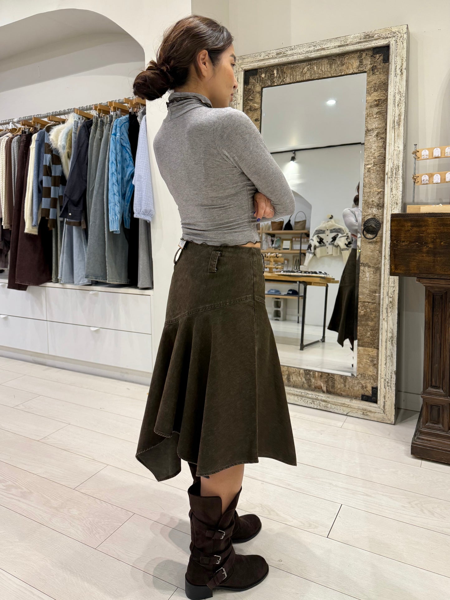 TOUCH Lettuce edge turtleneck top