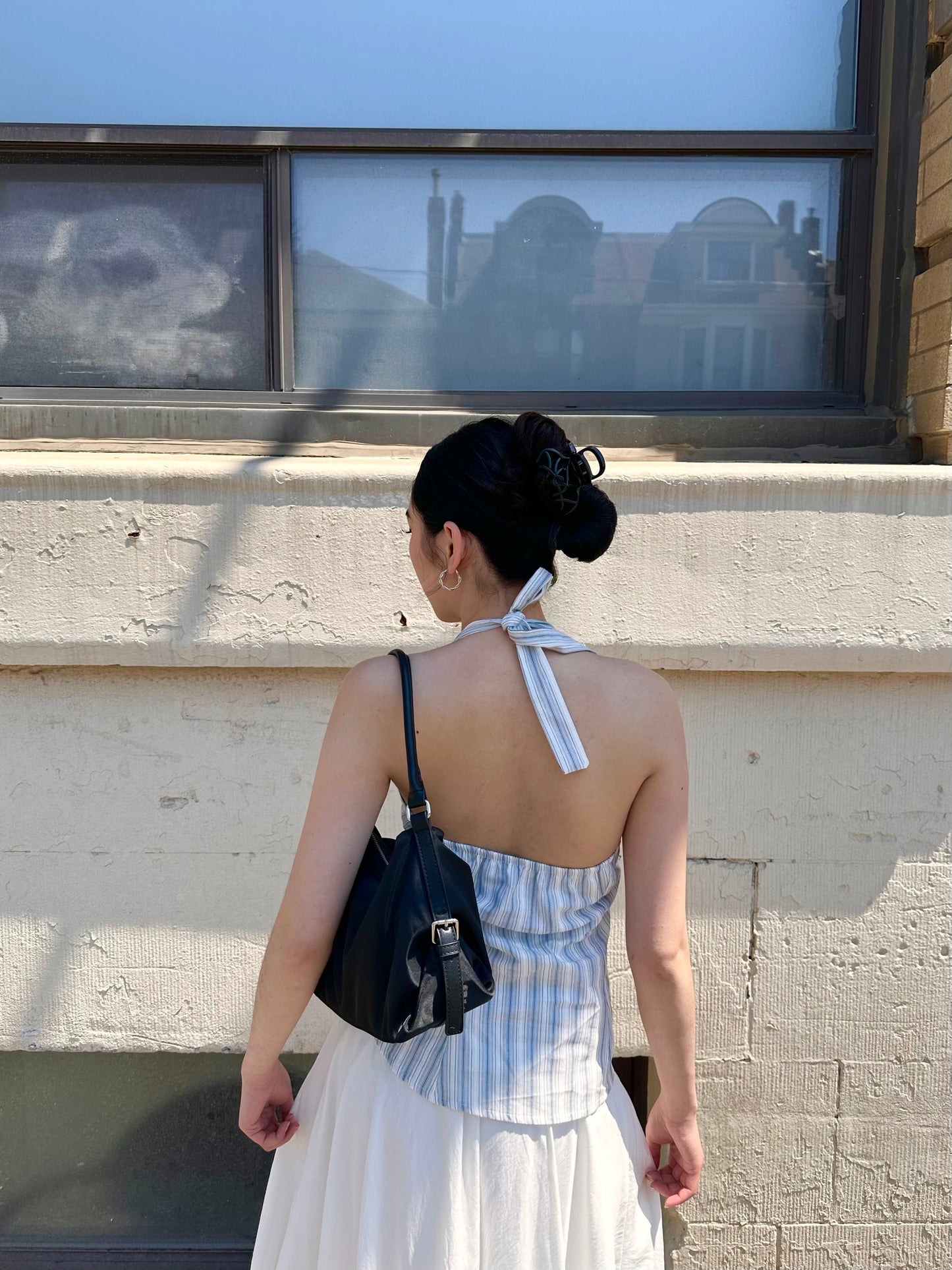 LUCY Striped halter blouse