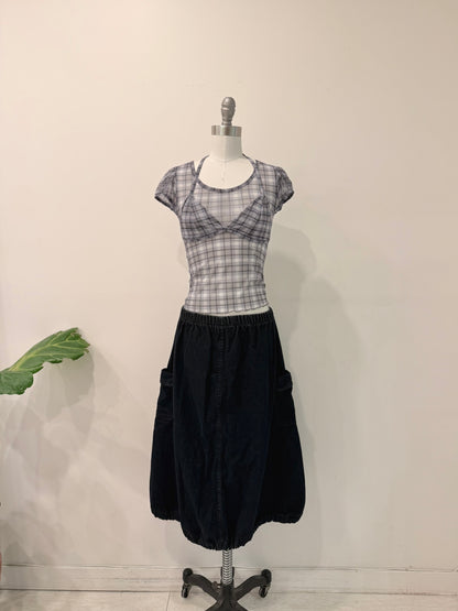 FLEET Denim balloon skirt