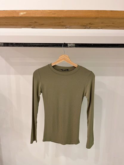 TOVIO Ribbed basic long sleeve top