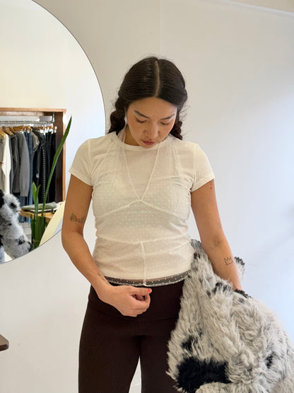 MYAH Polkdot mesh layer top