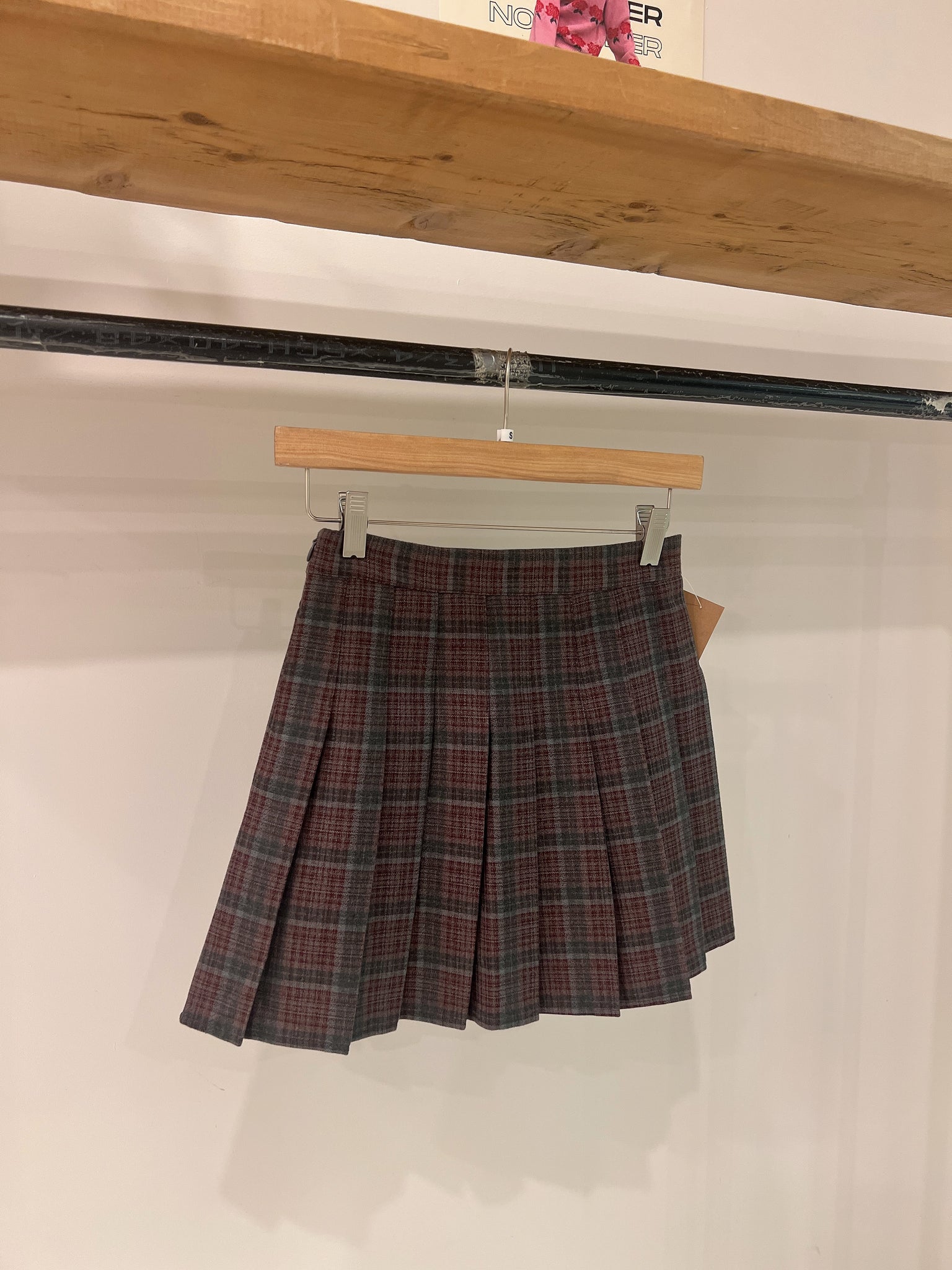 WAPP Plaid pleated mini skirt