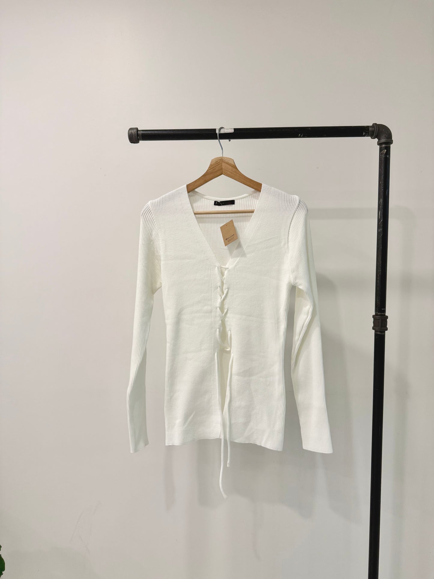 RACK Lace-up knit top