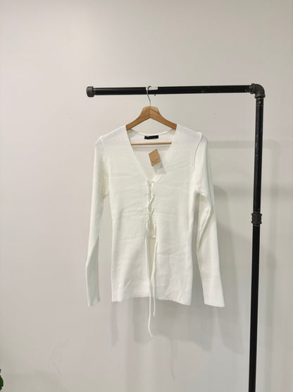 RACK Lace-up knit top
