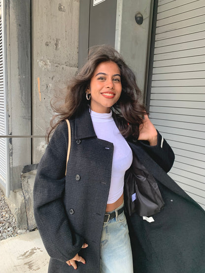 HILDA Plaid wool coat