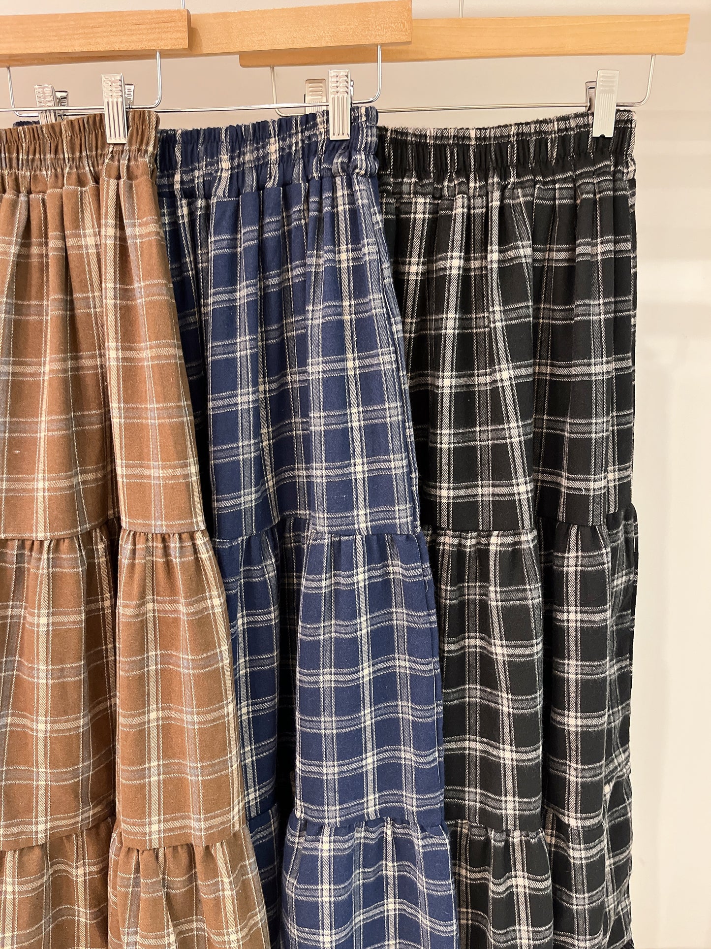 PASHA Plaid maxi skirt