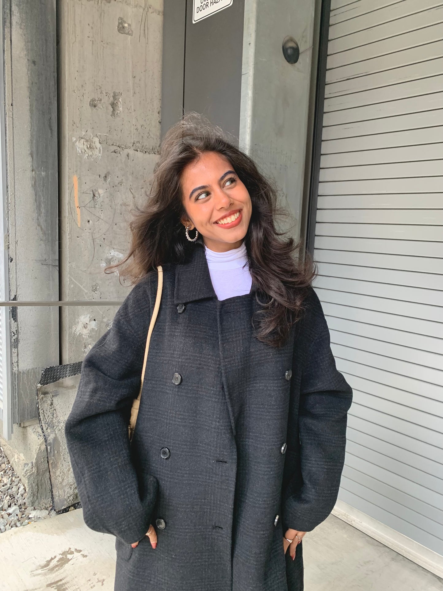 HILDA Plaid wool coat