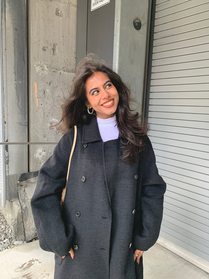 HILDA Plaid wool coat