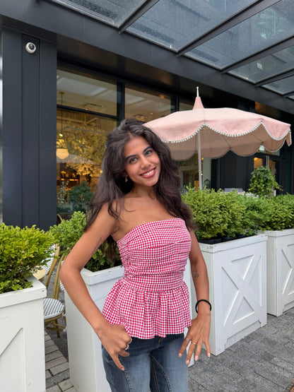 POP Gingham peplum top