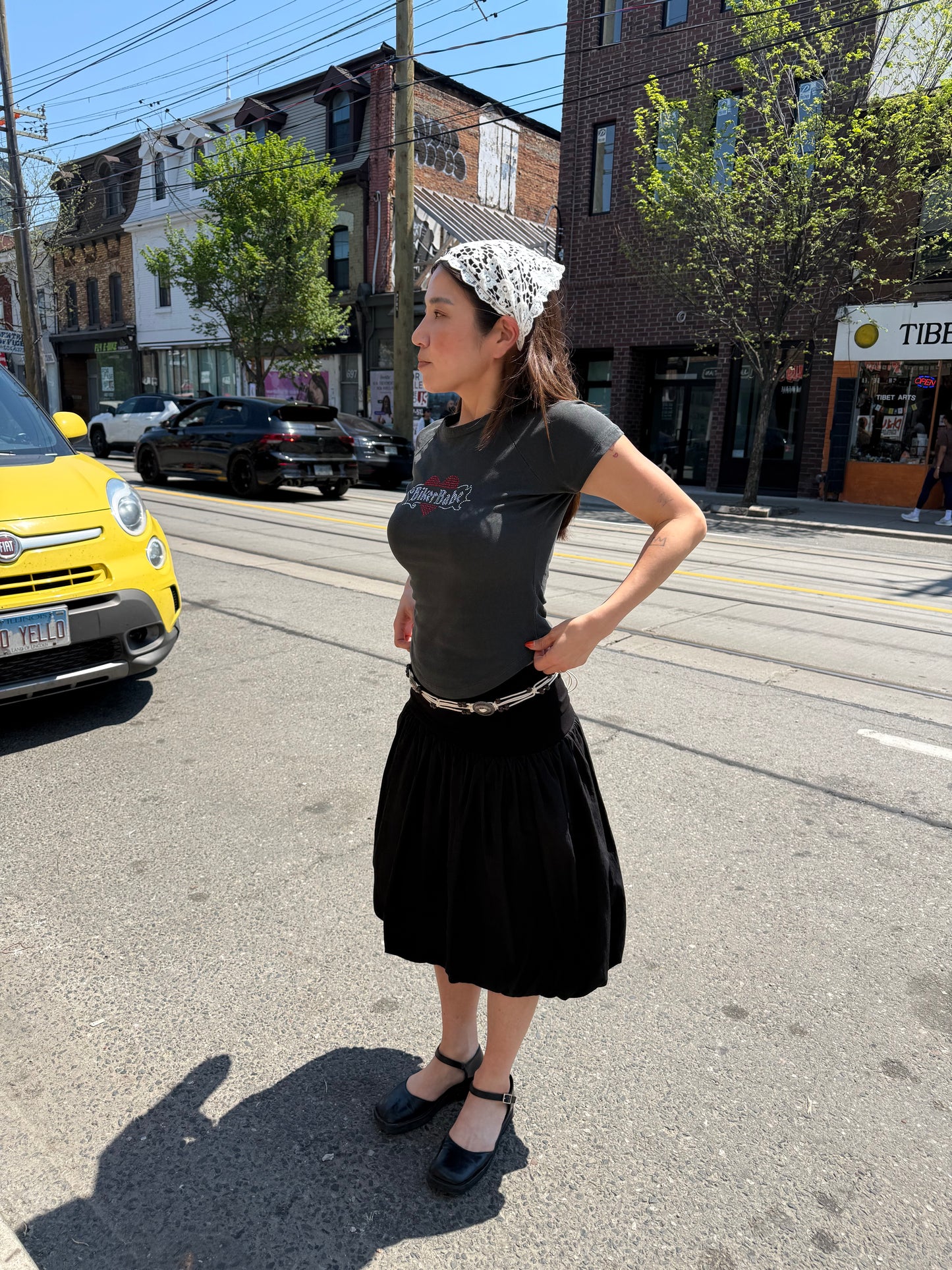 LUNA Balloon midi skirt
