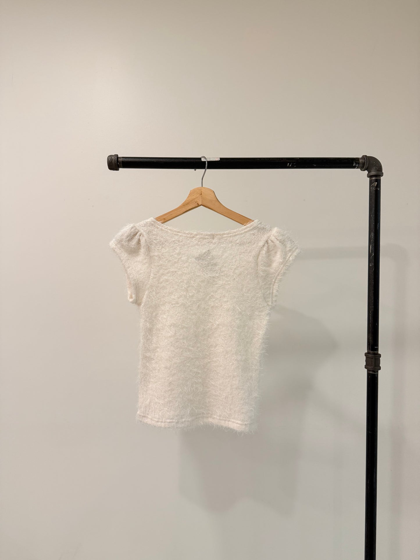 NICOLE Capped sleeve boucle top