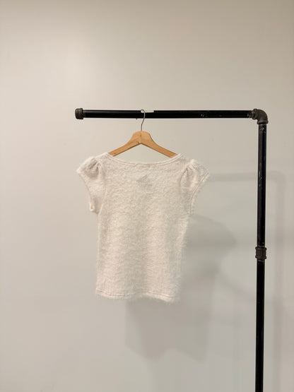 NICOLE Capped sleeve boucle top