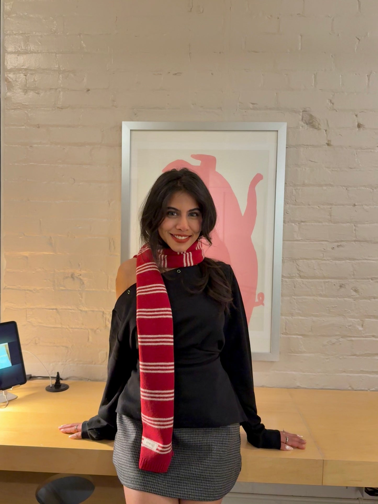 MAC Striped wool scarf