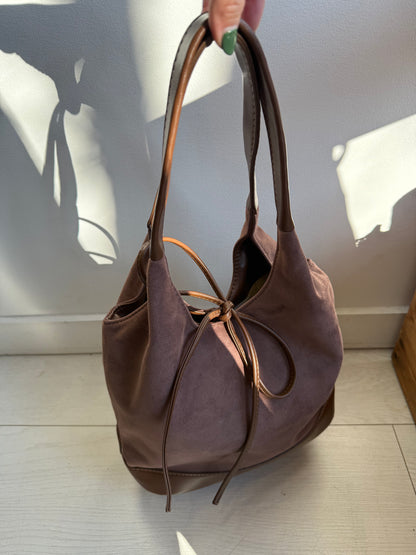 MILE Faux suede bow bag