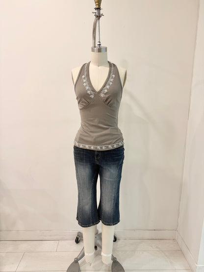 SHARP Acid washed capri jeans