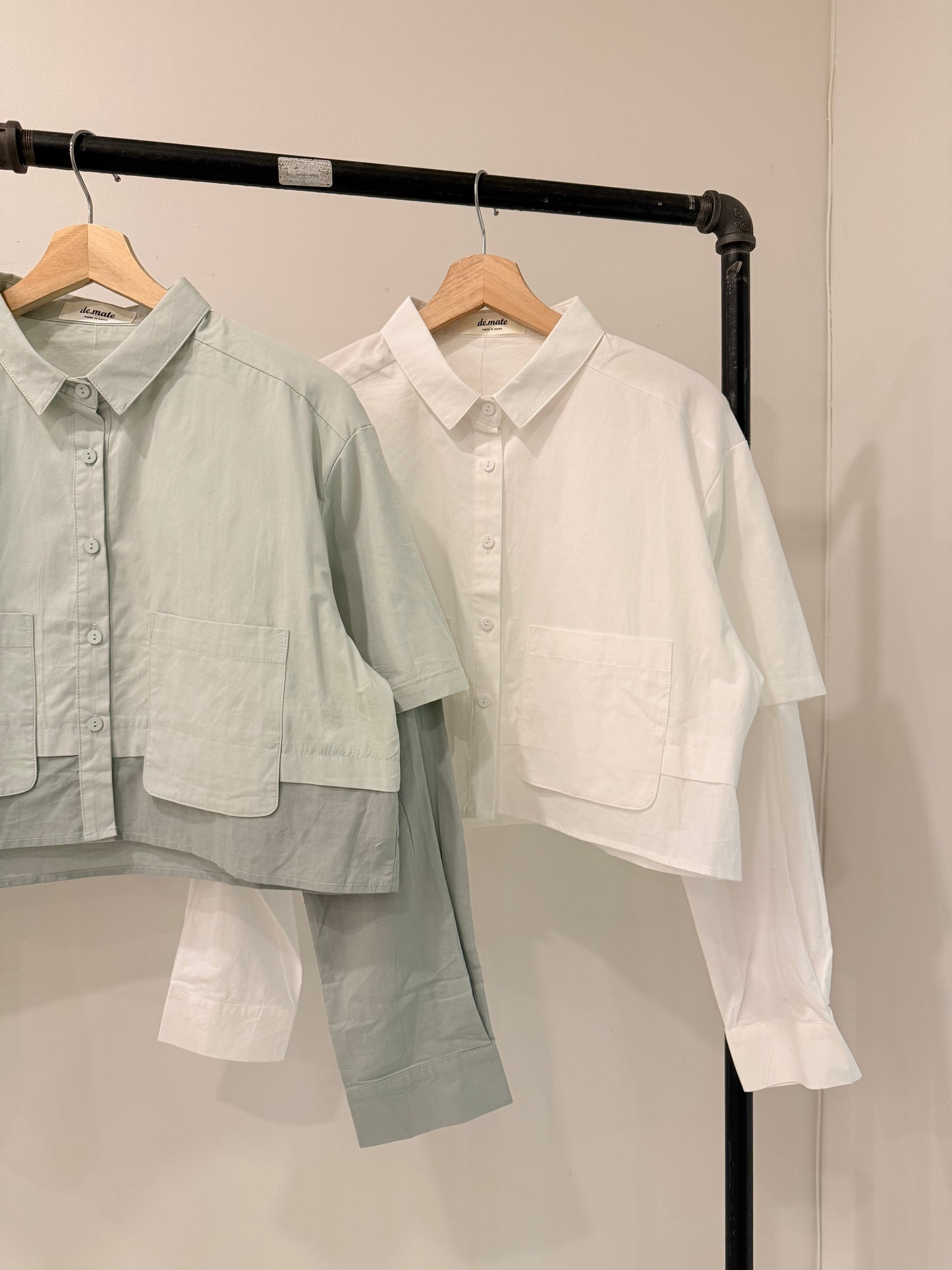 RONNY Layered crop shirt