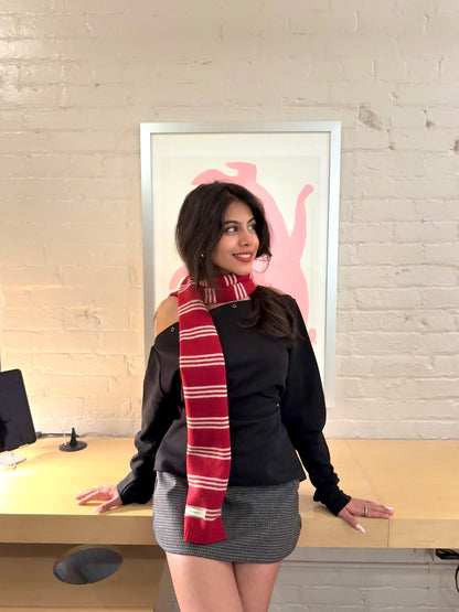 MAC Striped wool scarf