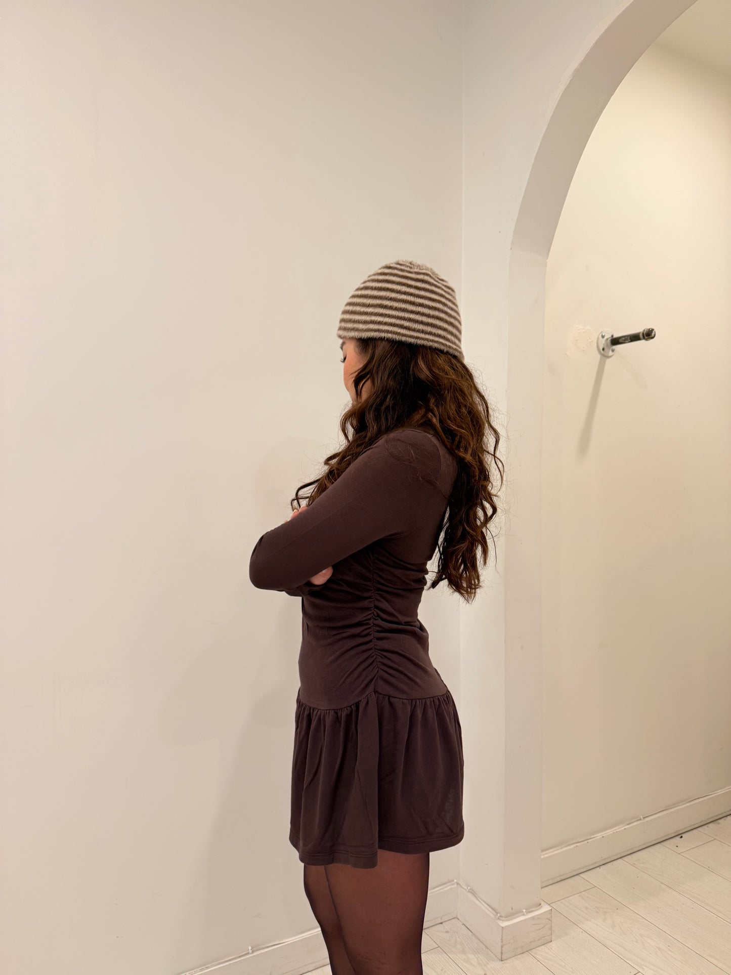 ROYEL Stripe fuzzy toque