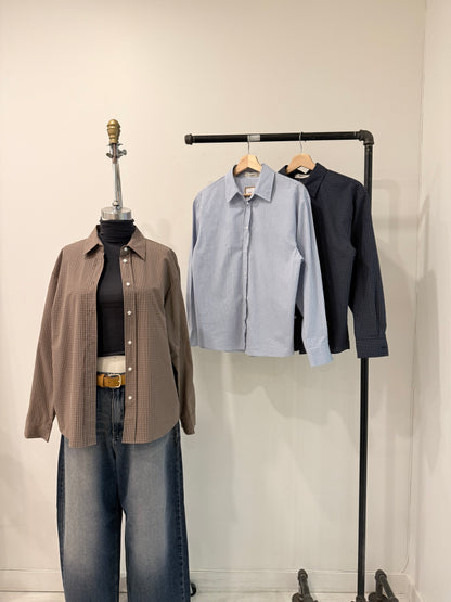 SEEZ Oversized plaid shirt