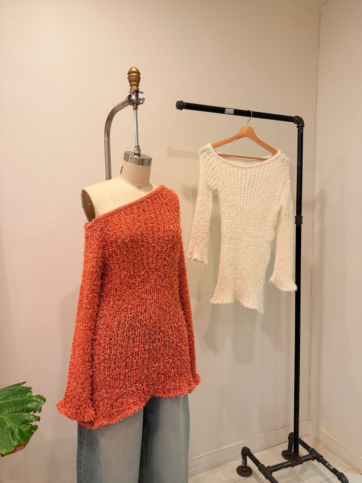 ROAR Asymmetric long knit top