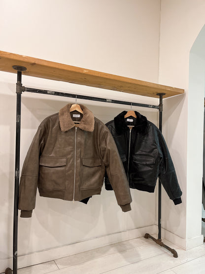 FIX Padded vegan leather jacket