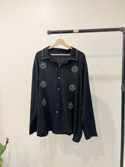 NELL Sun-embroidered camp shirt