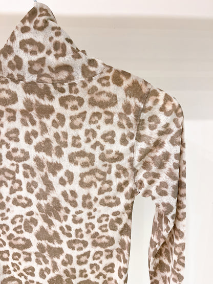 KISK Cheetah turtleneck top