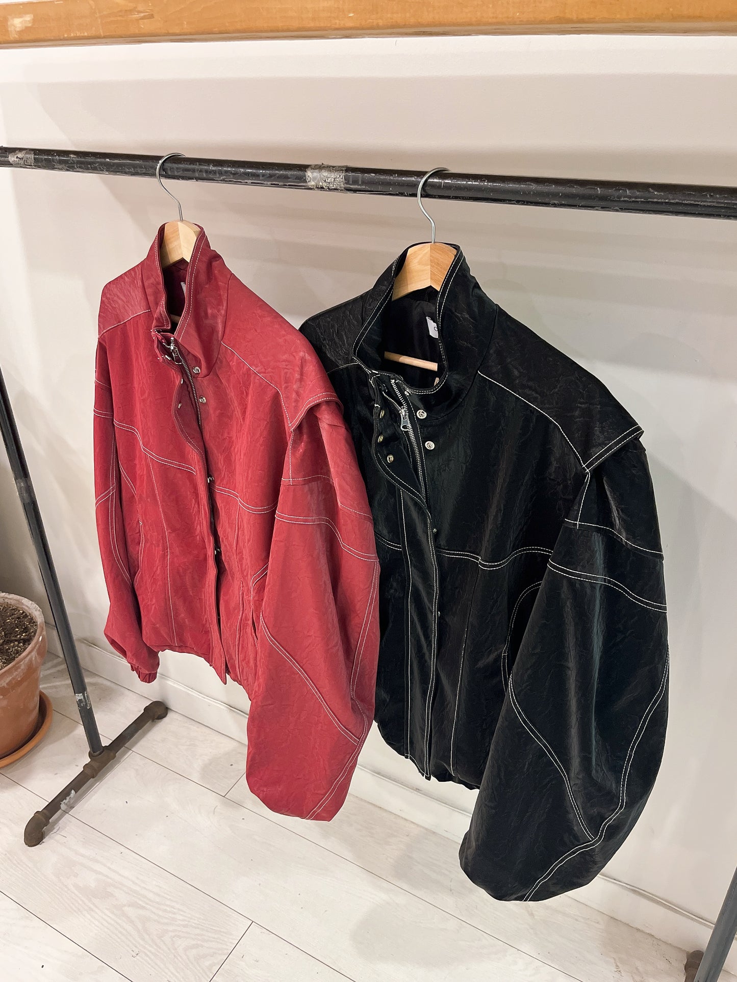 PURE Leather bomber jacket