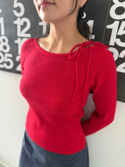 MELO Tie shoulder knit top