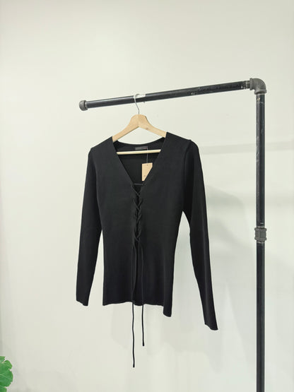 RACK Lace-up knit top