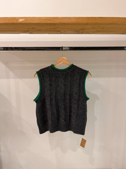 GAROM Speckled cable-knit vest