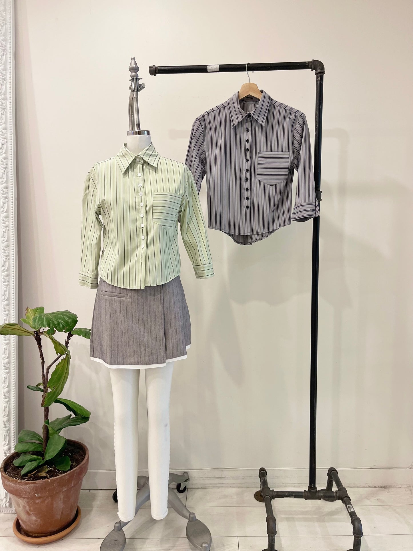WREN Pinstripe slim shirt