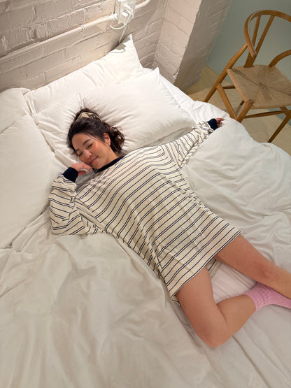 DOWN Striped long sleeve tee