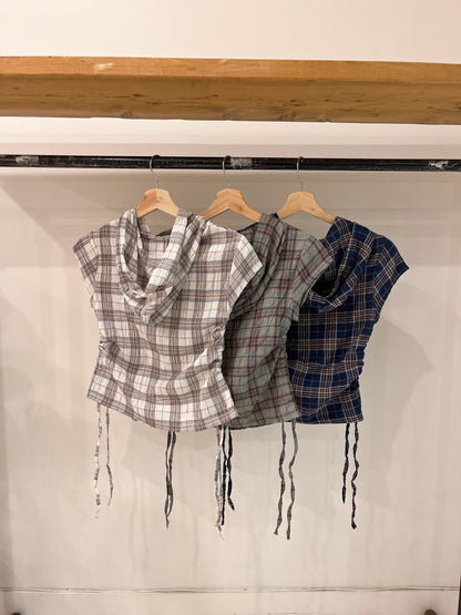 PERTY Plaid hoodie shirt