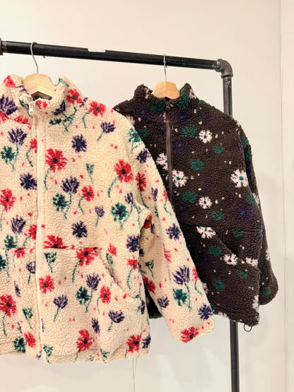 TUBE Flower print fleece jacket