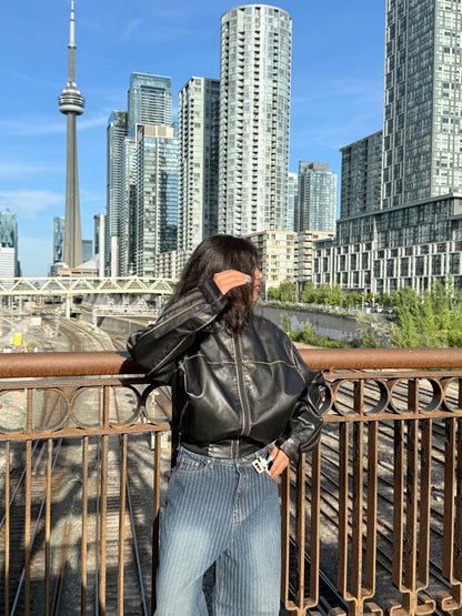 DAM Leather bomber jacket