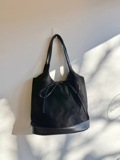 MILE Faux suede bow bag