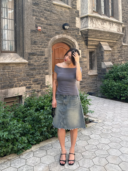 INES Off-shoulder tie-back top