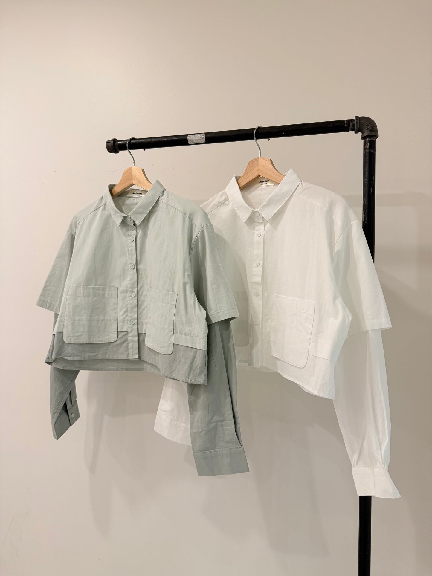 RONNY Layered crop shirt