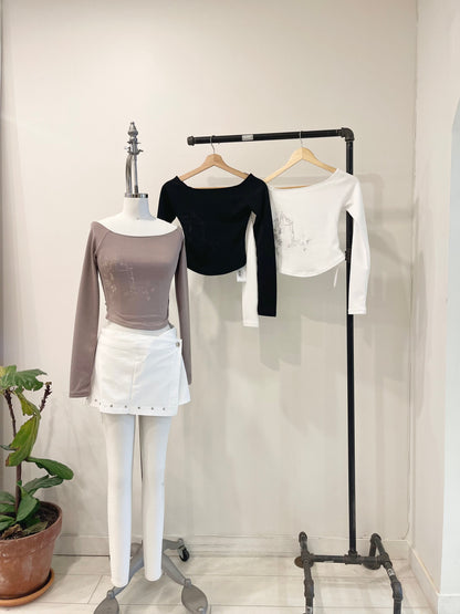 FLEUR Off-shoulder tee