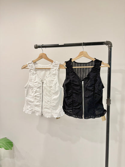 PLEN Ruched zip-up top