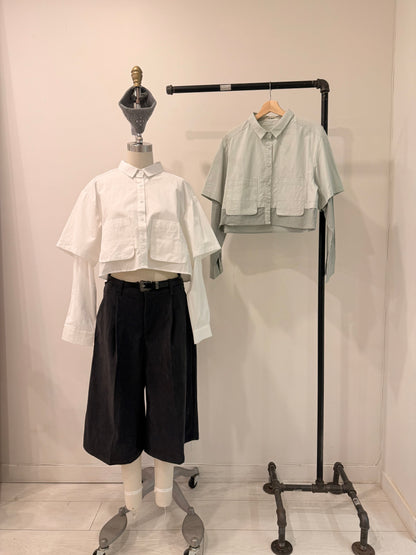 RONNY Layered crop shirt