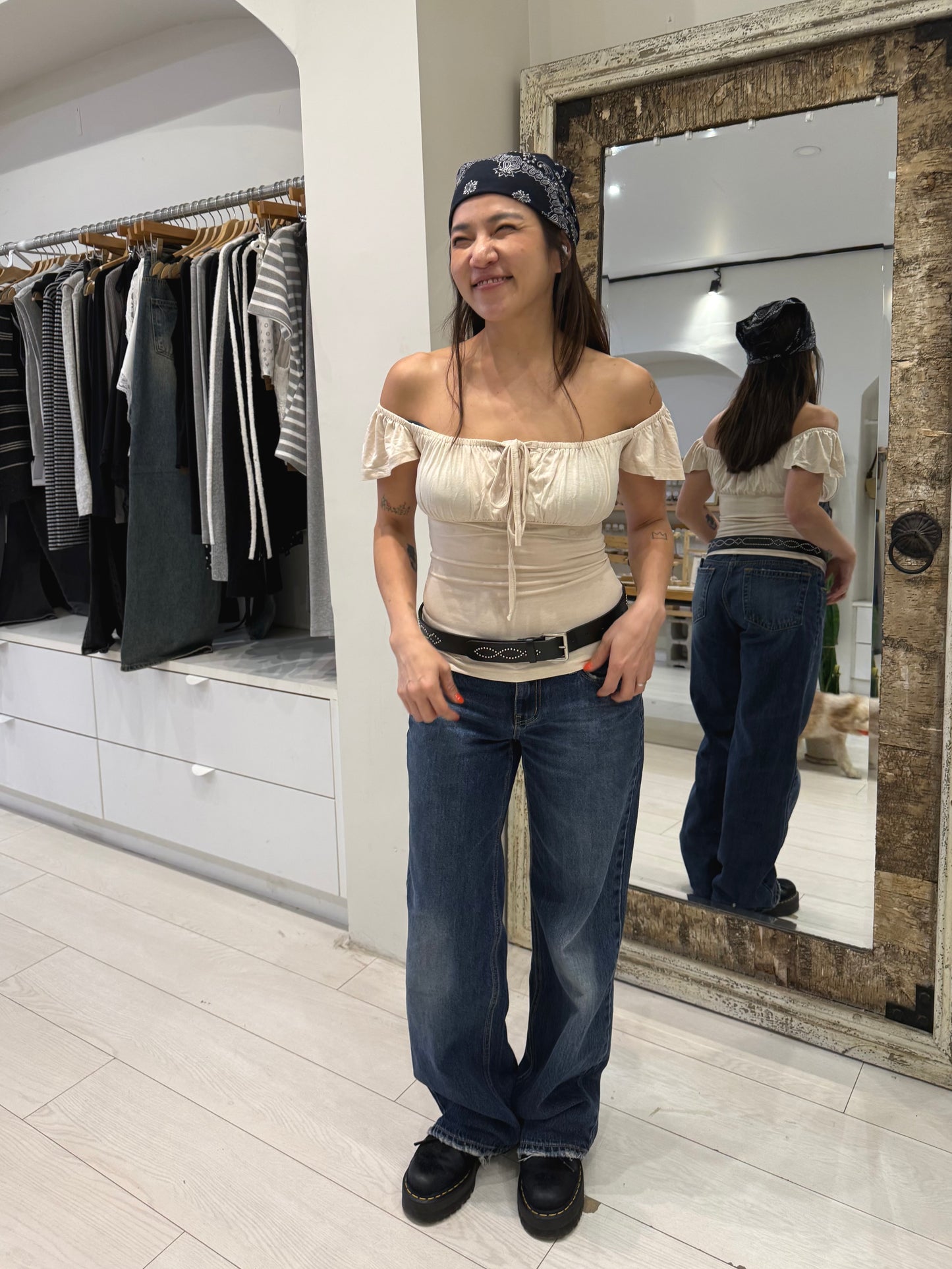NOA Front tie frill top