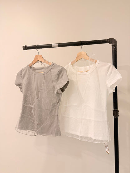 MYAH Polkdot mesh layer top