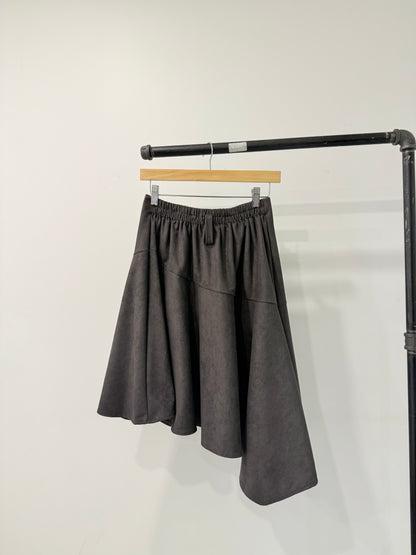 MICA Asymmetric suede skirt