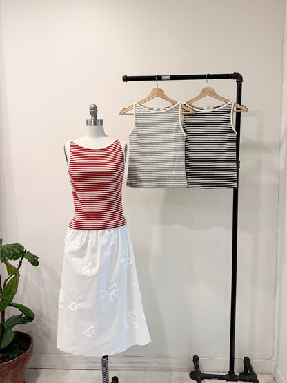 ODETTE Striped boat-neck tank