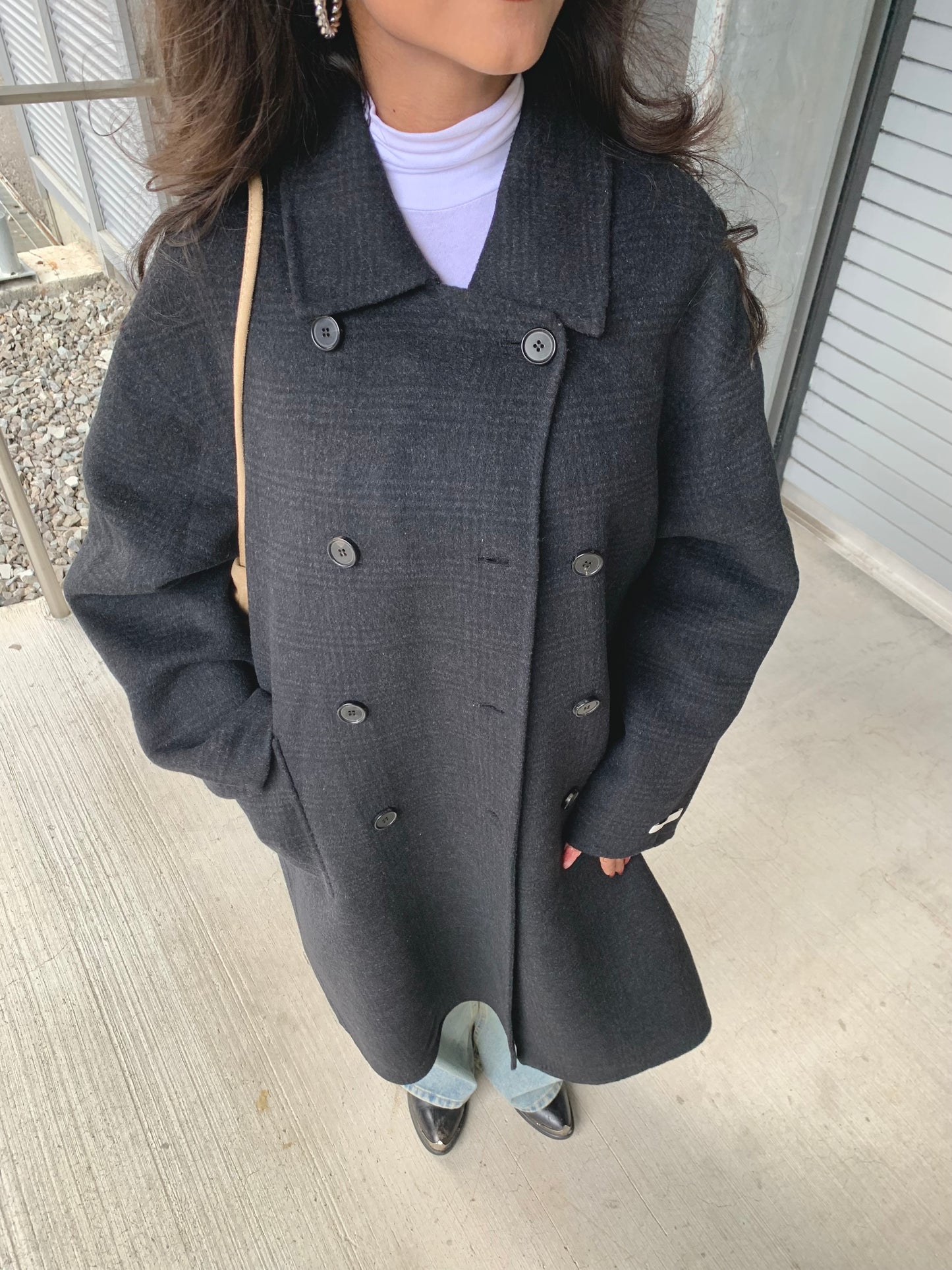 HILDA Plaid wool coat