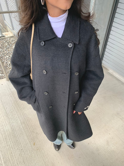 HILDA Plaid wool coat